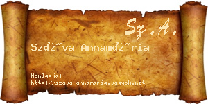 Száva Annamária névjegykártya